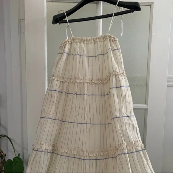 Tory Burch | S | Cream and Blue Midi Dress - Picture 5 of 7